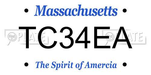 TC34EA Massachusetts License Plate