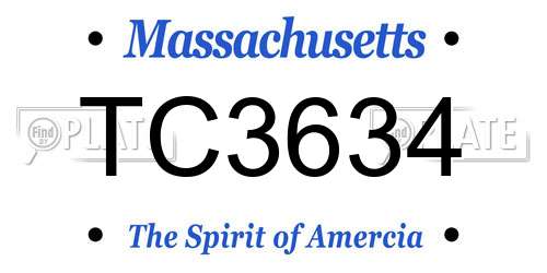 TC3634 Massachusetts License Plate