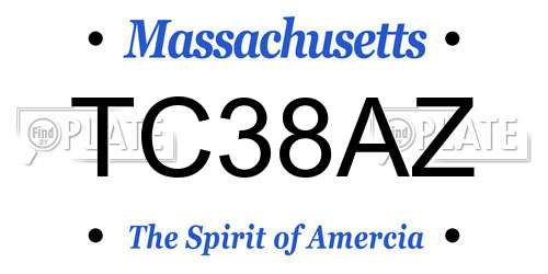TC38AZ Massachusetts License Plate