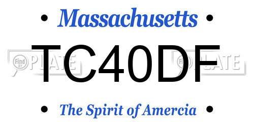 TC40DF Massachusetts License Plate