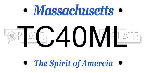 TC40ML Massachusetts License Plate