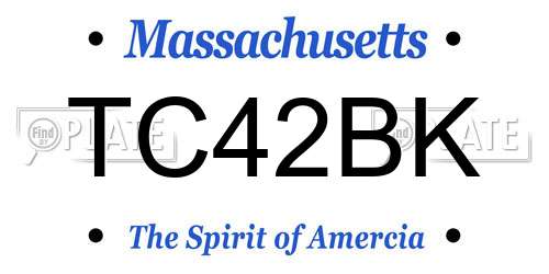TC42BK Massachusetts License Plate