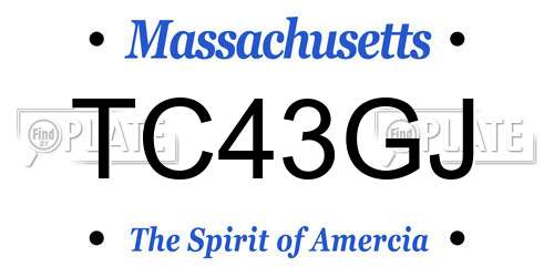 TC43GJ Massachusetts License Plate