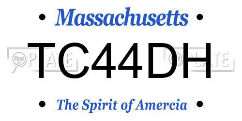 TC44DH Massachusetts License Plate