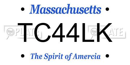 TC44LK Massachusetts License Plate