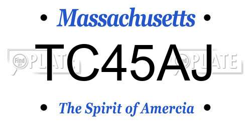 TC45AJ Massachusetts License Plate