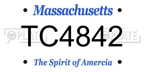 TC4842 Massachusetts License Plate