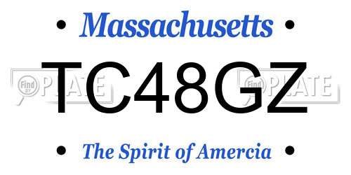 TC48GZ Massachusetts License Plate