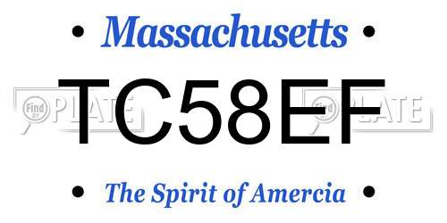 TC58EF Massachusetts License Plate