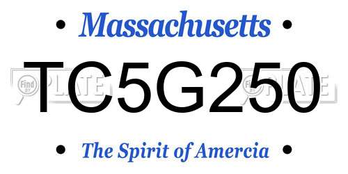 TC5G250 Massachusetts License Plate