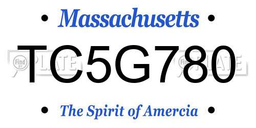 TC5G780 Massachusetts License Plate