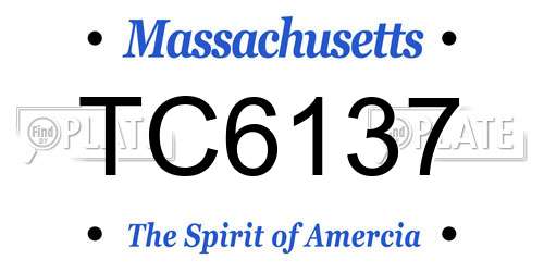TC6137 Massachusetts License Plate