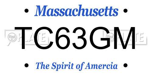 TC63GM Massachusetts License Plate