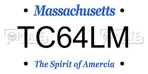 TC64LM Massachusetts License Plate