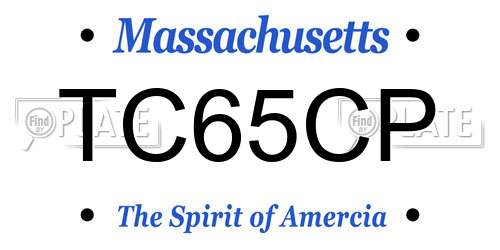 TC65CP Massachusetts License Plate