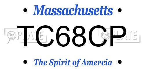 TC68CP Massachusetts License Plate