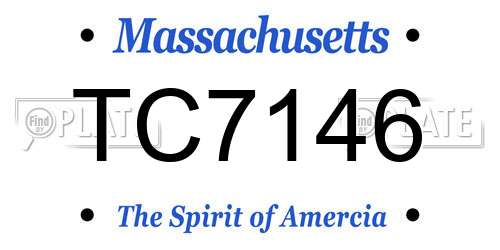 TC7146 Massachusetts License Plate