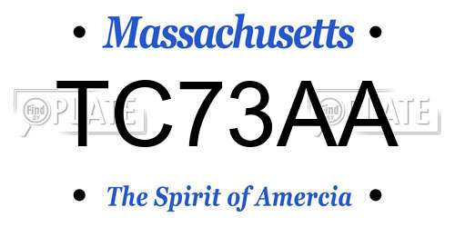 TC73AA Massachusetts License Plate