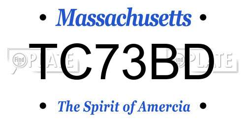 TC73BD Massachusetts License Plate