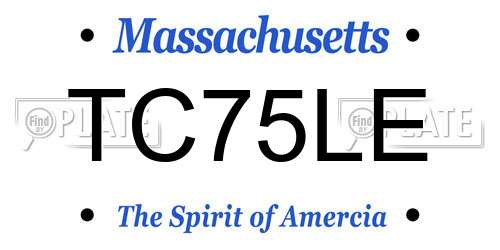 TC75LE Massachusetts License Plate