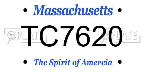 TC7620 Massachusetts License Plate