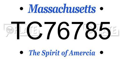 TC76785 Massachusetts License Plate