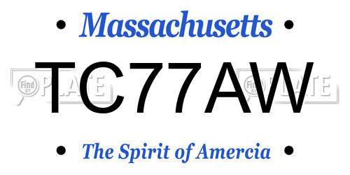 TC77AW Massachusetts License Plate