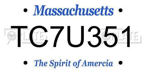 TC7U351 Massachusetts License Plate