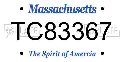 TC83367 Massachusetts License Plate