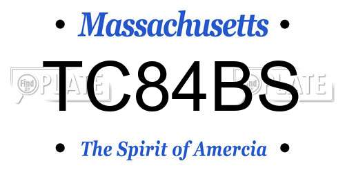 TC84BS Massachusetts License Plate