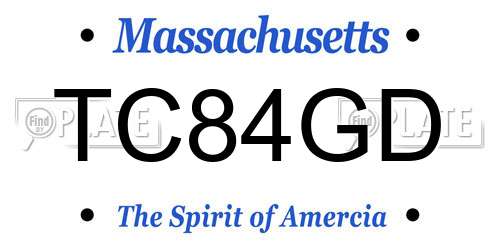 TC84GD Massachusetts License Plate