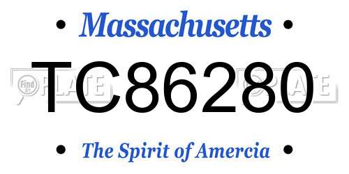 TC86280 Massachusetts License Plate
