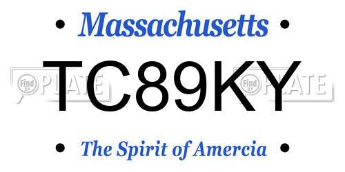 TC89KY Massachusetts License Plate