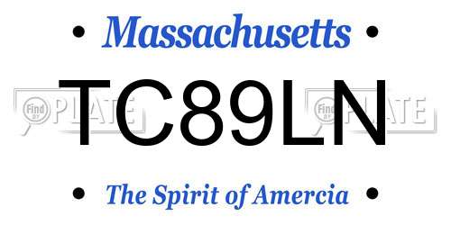 TC89LN Massachusetts License Plate