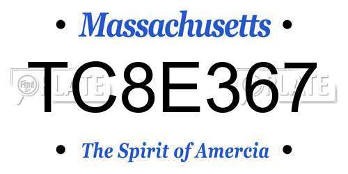 TC8E367 Massachusetts License Plate