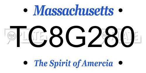 TC8G280 Massachusetts License Plate