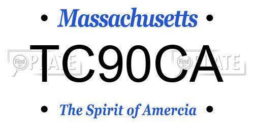 TC90CA Massachusetts License Plate