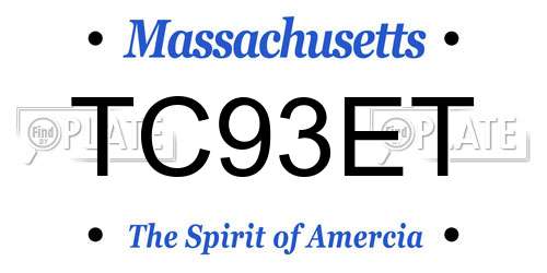 TC93ET Massachusetts License Plate