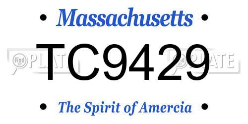 TC9429 Massachusetts License Plate