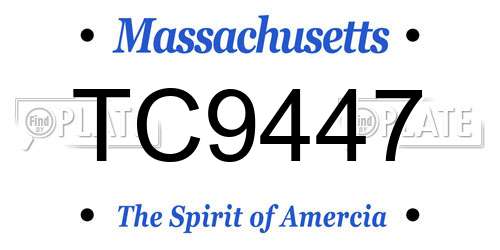 TC9447 Massachusetts License Plate