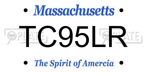 TC95LR Massachusetts License Plate