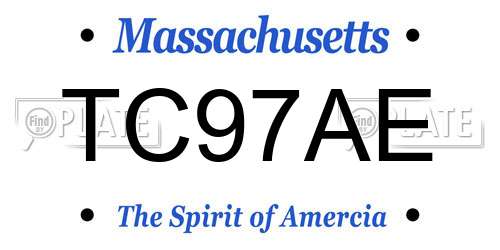 TC97AE Massachusetts License Plate