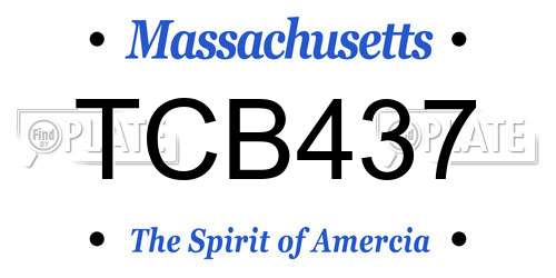 TCB437 Massachusetts License Plate