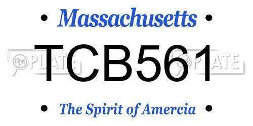 TCB561 Massachusetts License Plate