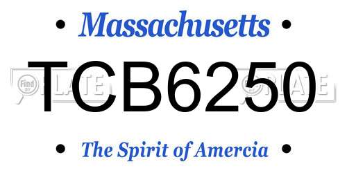 TCB6250 Massachusetts License Plate