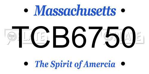 TCB6750 Massachusetts License Plate