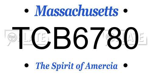 TCB6780 Massachusetts License Plate