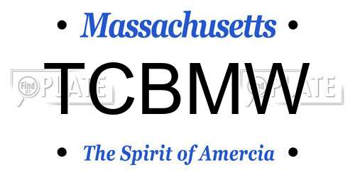 TCBMW Massachusetts License Plate