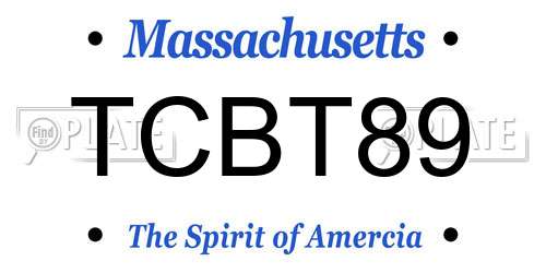 TCBT89 Massachusetts License Plate