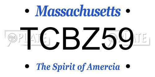 TCBZ59 Massachusetts License Plate